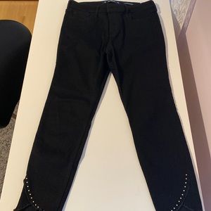 Black High-Rise Super Skinny Crop Jeans Hollister Classic Stretch